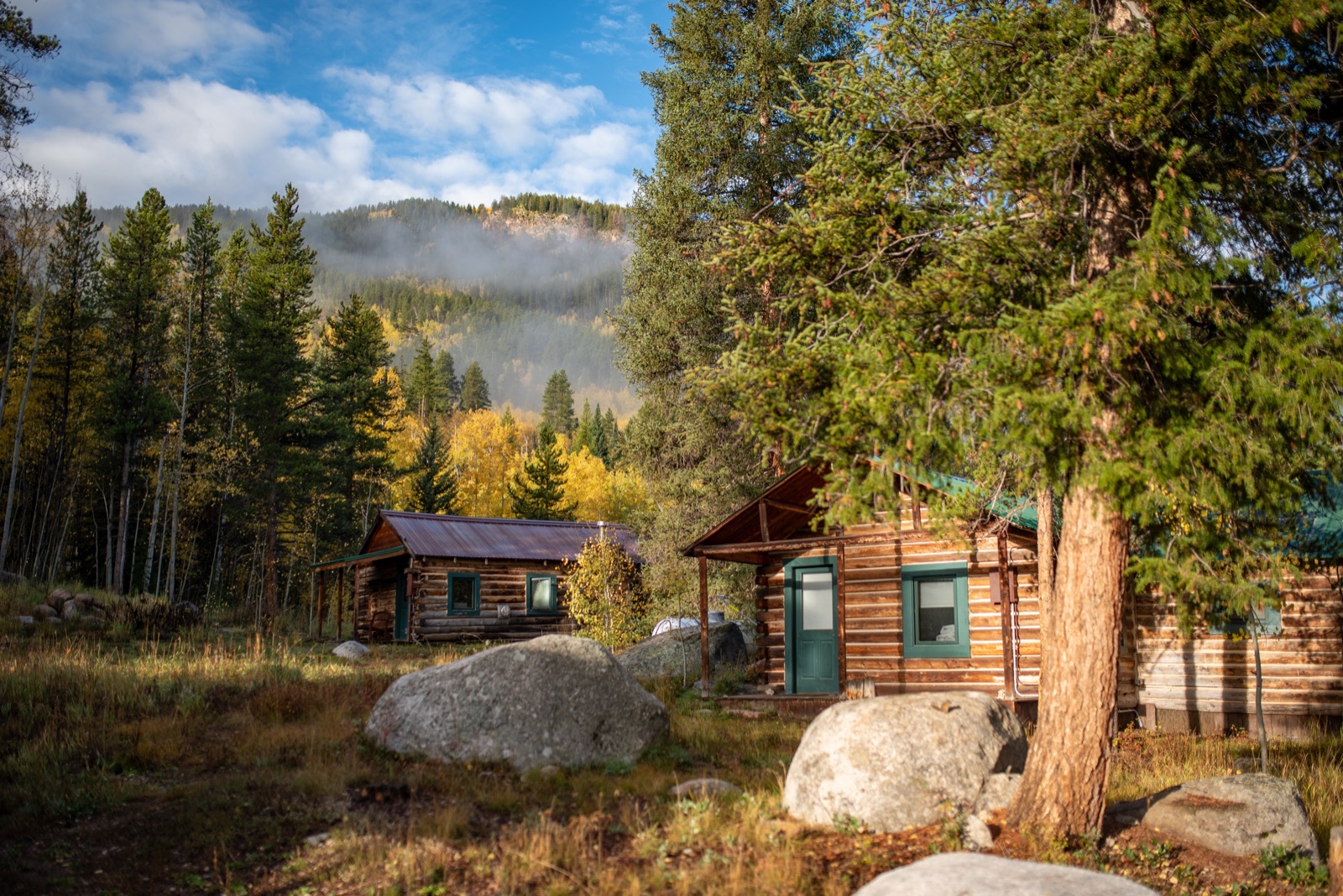 Beyul Retreat cabins in fall